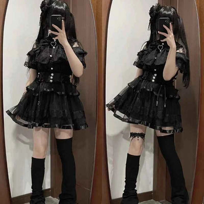 Japanese Kawaii Lolita Lace Patchwork Blouses Summer Women Harajuku Single Breasted Sweet Shirts Summer Girly JK Bow Tops Blusas