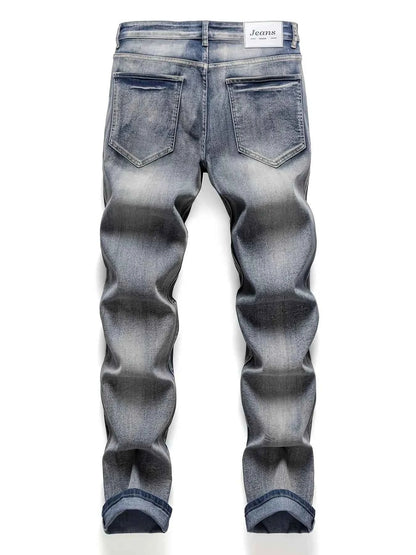 New M4 Wolf Head Flame Print Y2K Full Sweep Retro Trend Straight Jeans