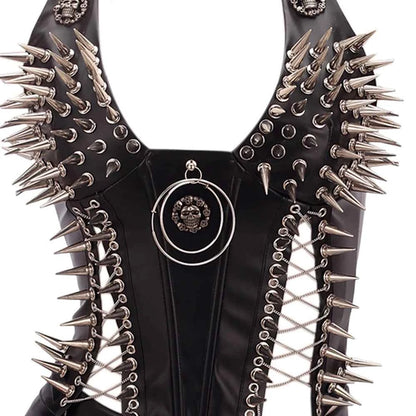 Goth Top Y2K Clothes Women's Tanks Emo Clothing Gothic Boho Tops with Spikes Punk Rock Teens Festival Spiked Bra Grunge T shirt