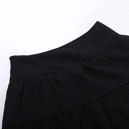 Goth Dark Kawaii Black Tiered Skirts 90S Retro Irregular Hem Party Bottoms Mall Gothic Women Fashion Dragging Skirt Alt Clothing