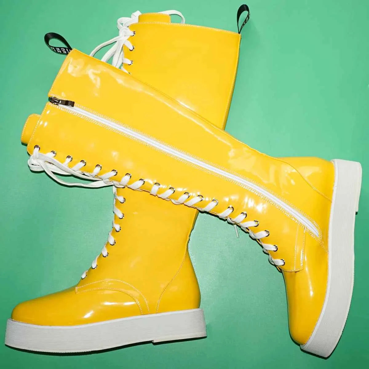 Winter Size 47 Pumps Shoes Women Plus Size 49 50 Patent Leather Knee High Snow Boots Round Toe Fashion Sneakers Big Size 48 Shoe