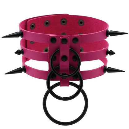 Fashion Women Men Black Rivet Leather Bondage Choker Necklace Punk Circle Spike Goth Collar Harajuku Necklaces Emo Witch Jewelry