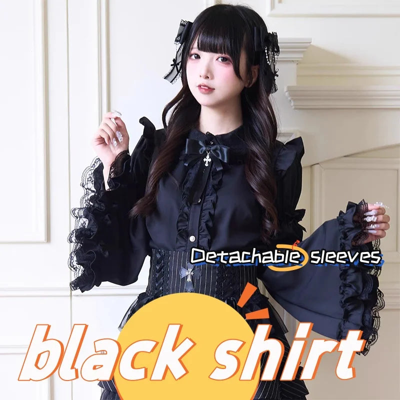 Y2K Japanese Style Blouse Elegant Long Sleeve