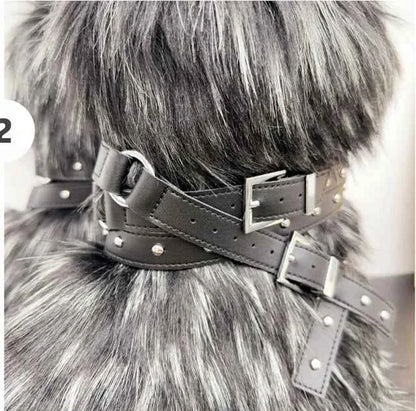 Ladies Faux Fur Knee High Wedge Platform Boots Popular Brown Spice Girl Cross Belt Buckle Winter New Snow Boots For Women