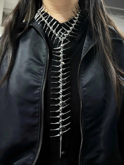 Edgy Niche Hip-Hop Thorn Skeleton Alloy Women's Necklace Accessories