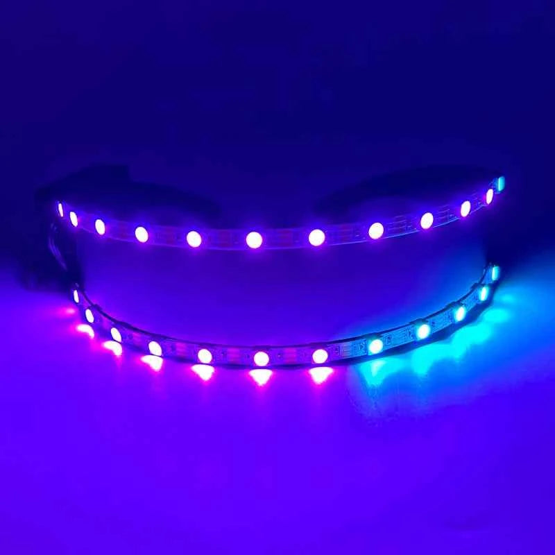 Cyberpunk Futuristic Luminous Cosplay Glasses Rave Cyber light up Goggles LED glowing glasses for man women dance show props