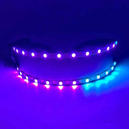 Cyberpunk Futuristic Luminous Cosplay Glasses Rave Cyber light up Goggles LED glowing glasses for man women dance show props