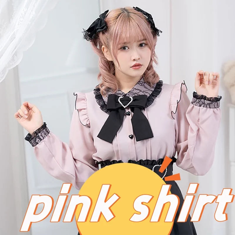 Y2K Japanese Style Blouse Elegant Long Sleeve
