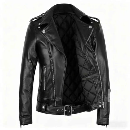 Winter and Autumn Men's Oversized Button-down PU Leather Coat with Multiple Zippers Polo Jacket, with Many Zippers