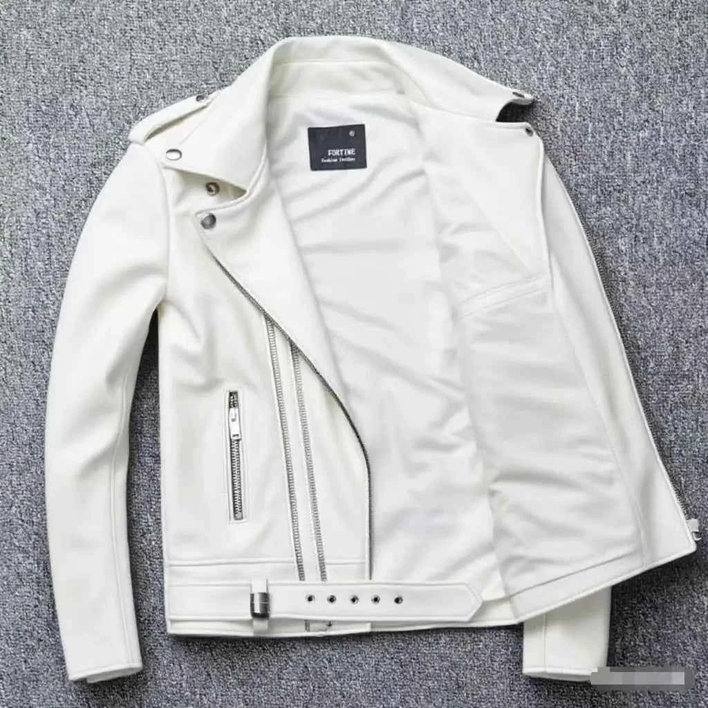 Winter and Autumn Men's Oversized Button-down PU Leather Coat with Multiple Zippers Polo Jacket, with Many Zippers