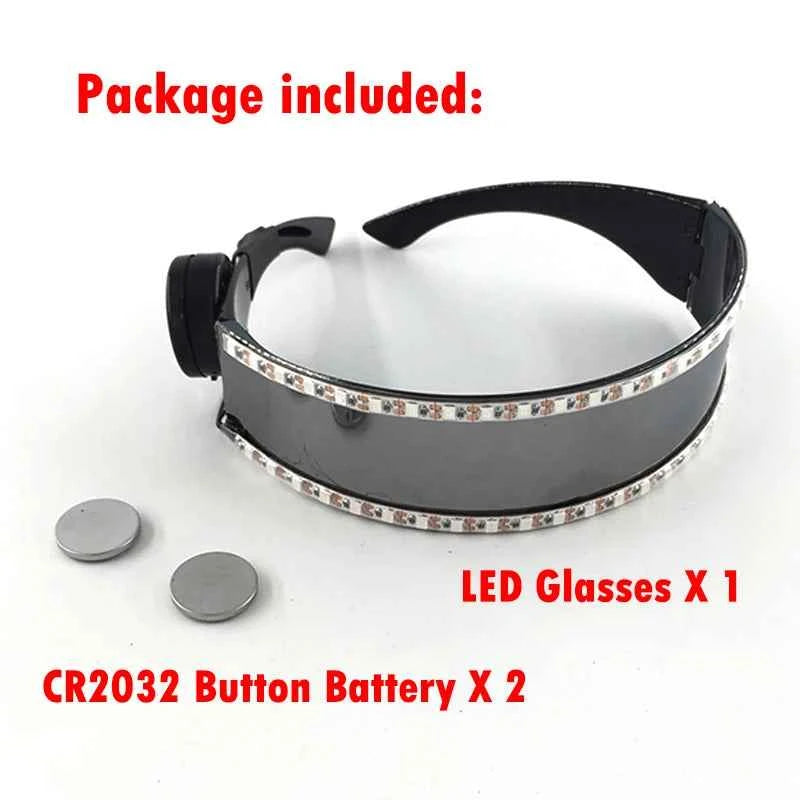 Cyberpunk Futuristic Luminous Cosplay Glasses Rave Cyber light up Goggles LED glowing glasses for man women dance show props