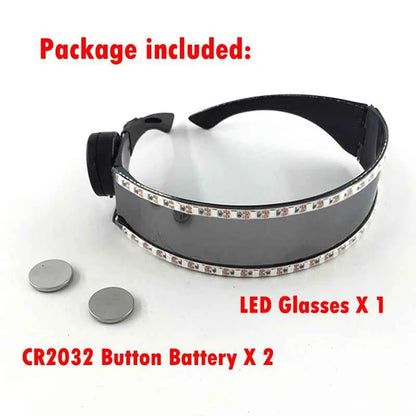 Cyberpunk Futuristic Luminous Cosplay Glasses Rave Cyber light up Goggles LED glowing glasses for man women dance show props