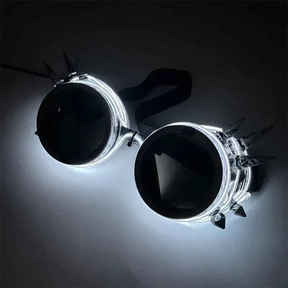 Cyberpunk Futuristic Luminous Cosplay Glasses Rave Cyber light up Goggles LED glowing glasses for man women dance show props