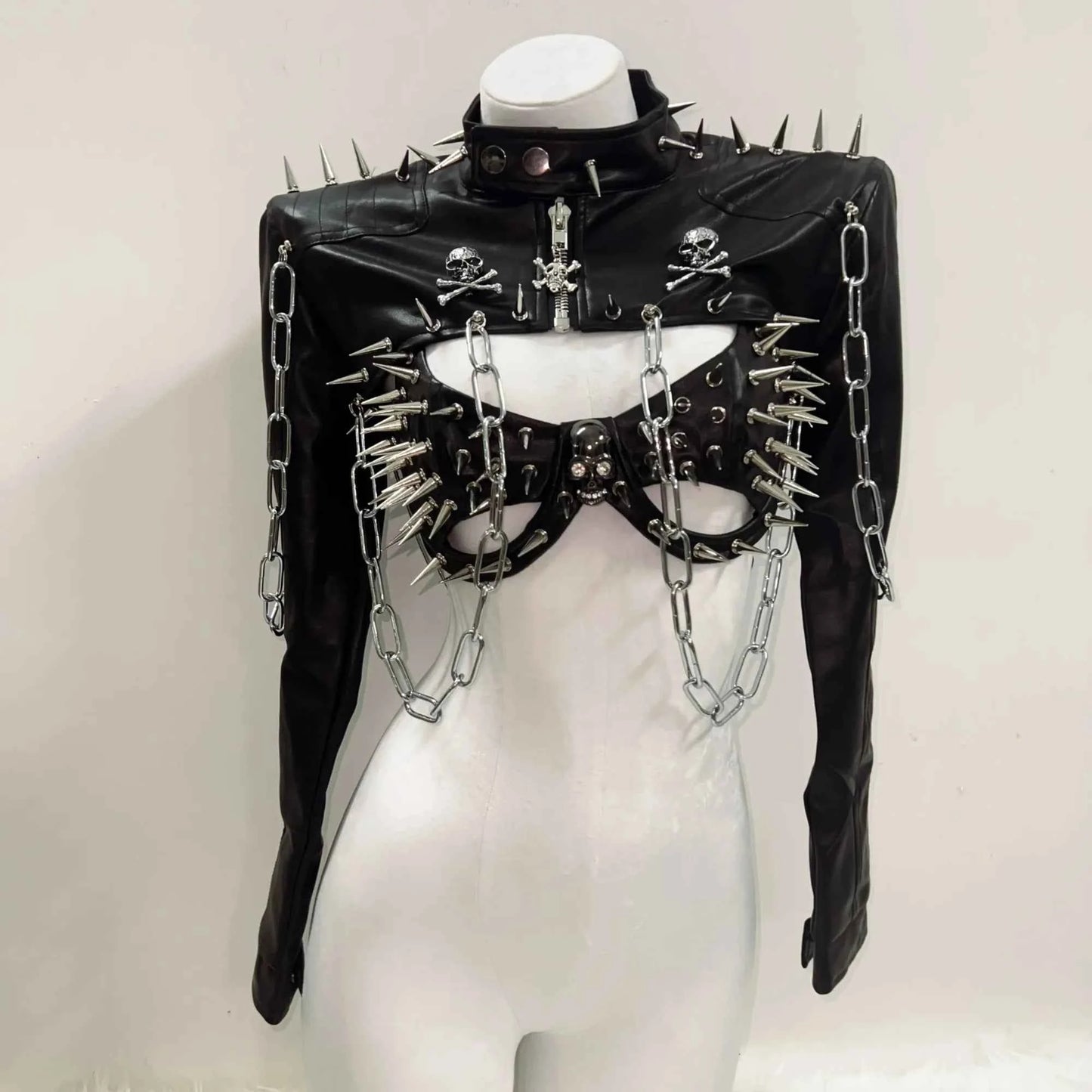 Rivets Jacket  vintage Jacket Punk Jacket y2k   Jacket y2k fashion Gothic Jacket harajuku fashion Cross Jacket Skull  Jacket