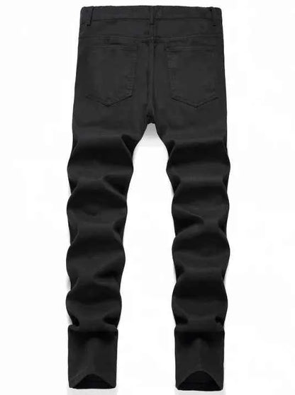 Men's street paint printed jeans and jeans