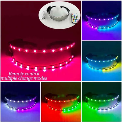 Cyberpunk Futuristic Luminous Cosplay Glasses Rave Cyber light up Goggles LED glowing glasses for man women dance show props