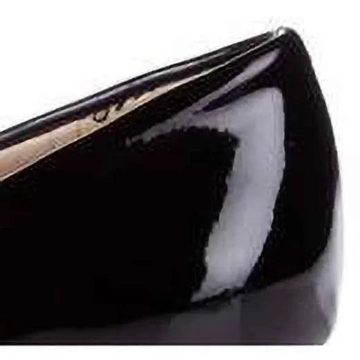 Patent Leather Wedges High Heel Knee High Snow Boots