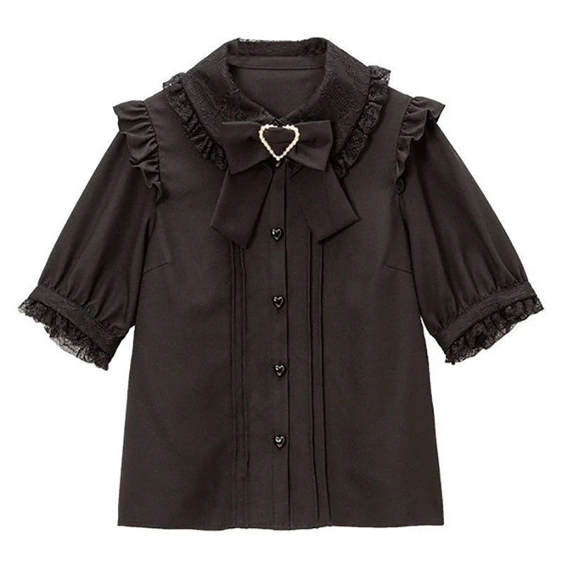 Y2K Japanese Style Blouse Elegant Long Sleeve