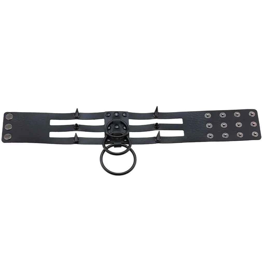 Fashion Women Men Black Rivet Leather Bondage Choker Necklace Punk Circle Spike Goth Collar Harajuku Necklaces Emo Witch Jewelry
