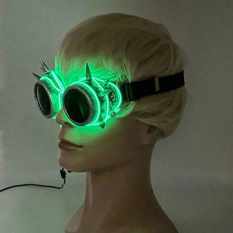 Cyberpunk Futuristic Luminous Cosplay Glasses Rave Cyber light up Goggles LED glowing glasses for man women dance show props