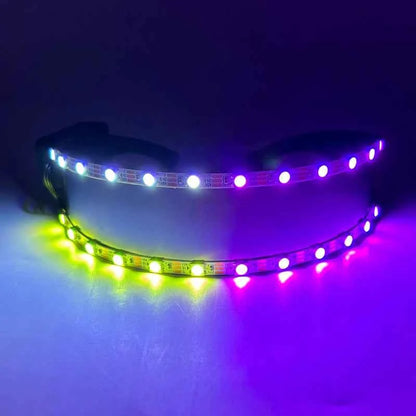 Cyberpunk Futuristic Luminous Cosplay Glasses Rave Cyber light up Goggles LED glowing glasses for man women dance show props