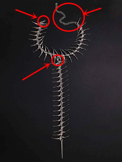 Edgy Niche Hip-Hop Thorn Skeleton Alloy Women's Necklace Accessories