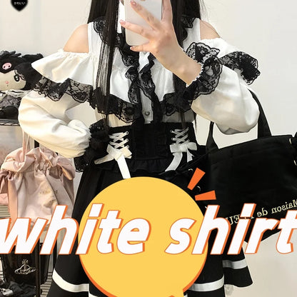 Y2K Japanese Style Blouse Elegant Long Sleeve