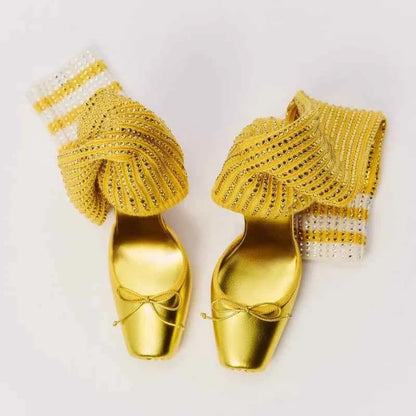 European AndAmerican Sexyrhinestone Elasticsocks Withsleeves Andknee Lengthcool Boots Forwomen's Fashion Shows and Banquet Shoes