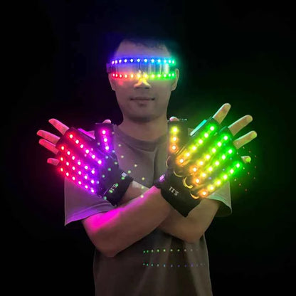 Cyberpunk Futuristic Luminous Cosplay Glasses Rave Cyber light up Goggles LED glowing glasses for man women dance show props