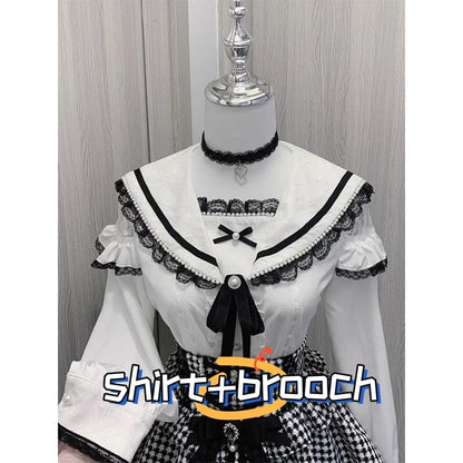 Y2K Japanese Style Blouse Elegant Long Sleeve