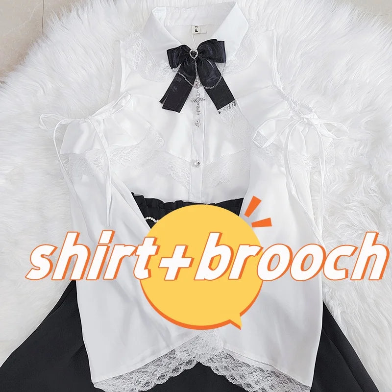 Y2K Japanese Style Blouse Elegant Long Sleeve