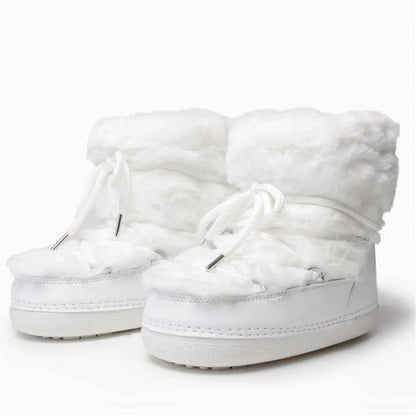 Fluffy Fur Boots 2025 Winter Fashion Sexy Faux Fox Fur Snow Boots Ladies Furry Warm Cotton Boots Female Outdoor Ski Boots