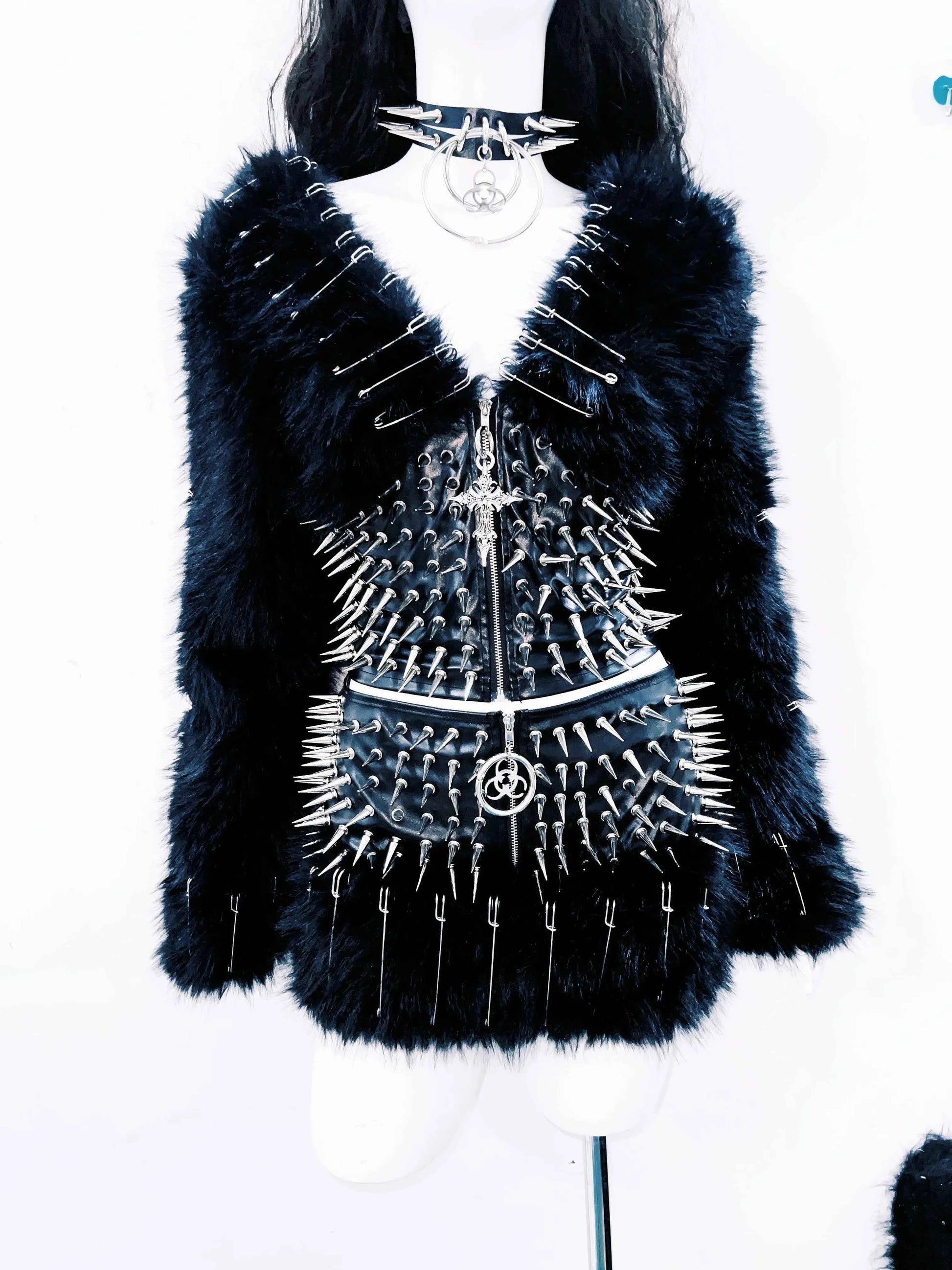 Gothic shirt Punk shirt Hip hop shirt y2k shirt Harajuku shirt vintage shirt Cross shirt rivet shirt gothic clothes y2k clothes