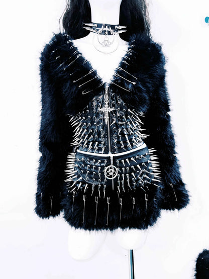 Gothic shirt Punk shirt Hip hop shirt y2k shirt Harajuku shirt vintage shirt Cross shirt rivet shirt gothic clothes y2k clothes