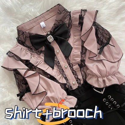 Y2K Japanese Style Blouse Elegant Long Sleeve