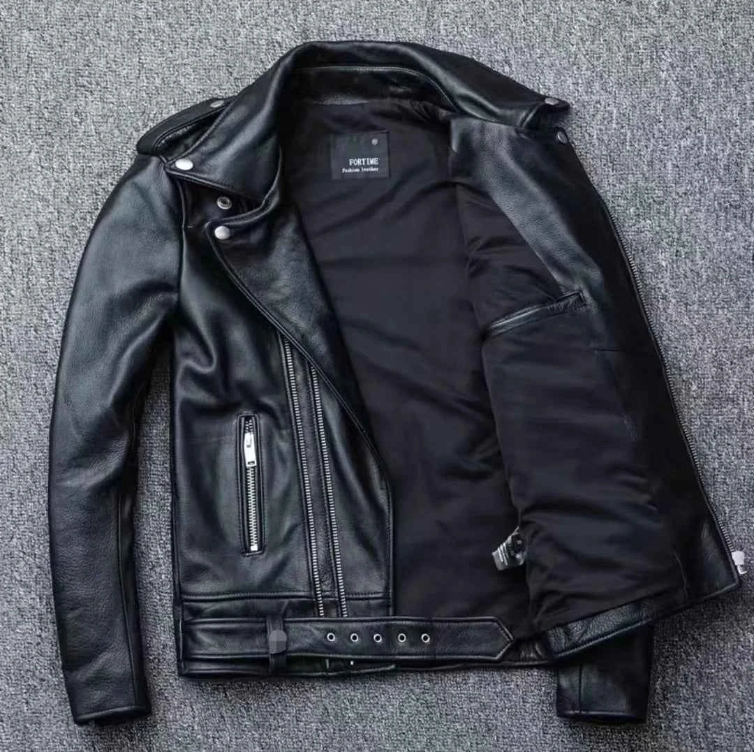 Winter and Autumn Men's Oversized Button-down PU Leather Coat with Multiple Zippers Polo Jacket, with Many Zippers