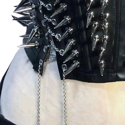 Grunge Emo Clothing ALT Punk Rock Clothes with Spikes Y2K Tops Festival Bra Teens Cyber Sexy Gothic Tank Goth T-shirt