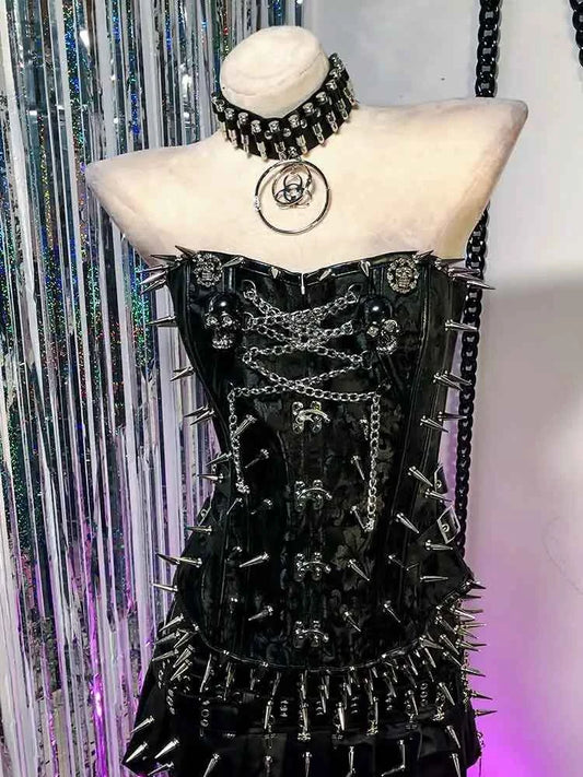 Gothic Emo Punk Spiked T-shirt Tank Top Alternative Grunge | MUNSIEUR