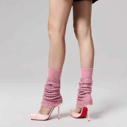 European AndAmerican Sexyrhinestone Elasticsocks Withsleeves Andknee Lengthcool Boots Forwomen's Fashion Shows and Banquet Shoes