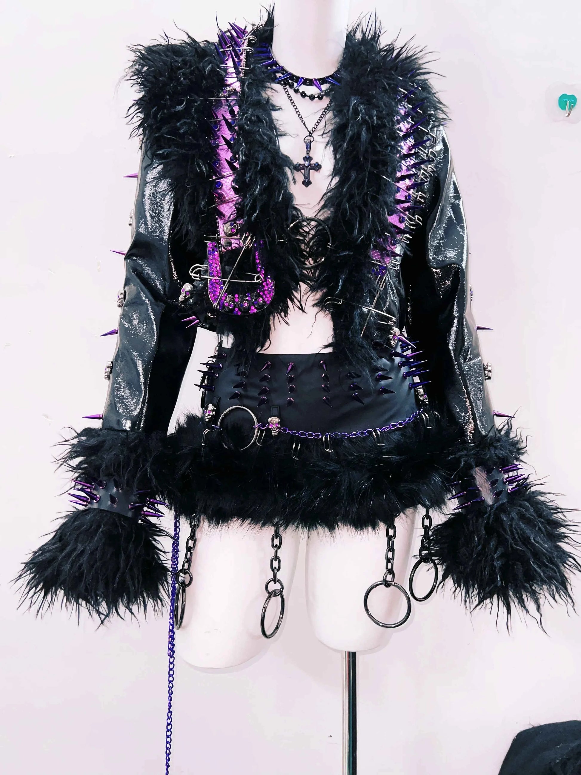 rivet Leather jacket Skull Leather jacket Gothic Leather jacket y2k Leather jacket Harajuku Leather jacket Unique Leather jacket