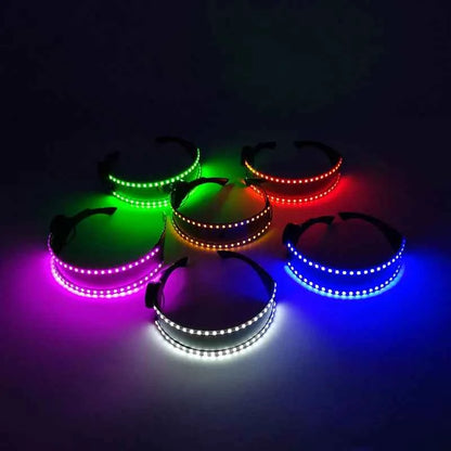 Cyberpunk Futuristic Luminous Cosplay Glasses Rave Cyber light up Goggles LED glowing glasses for man women dance show props