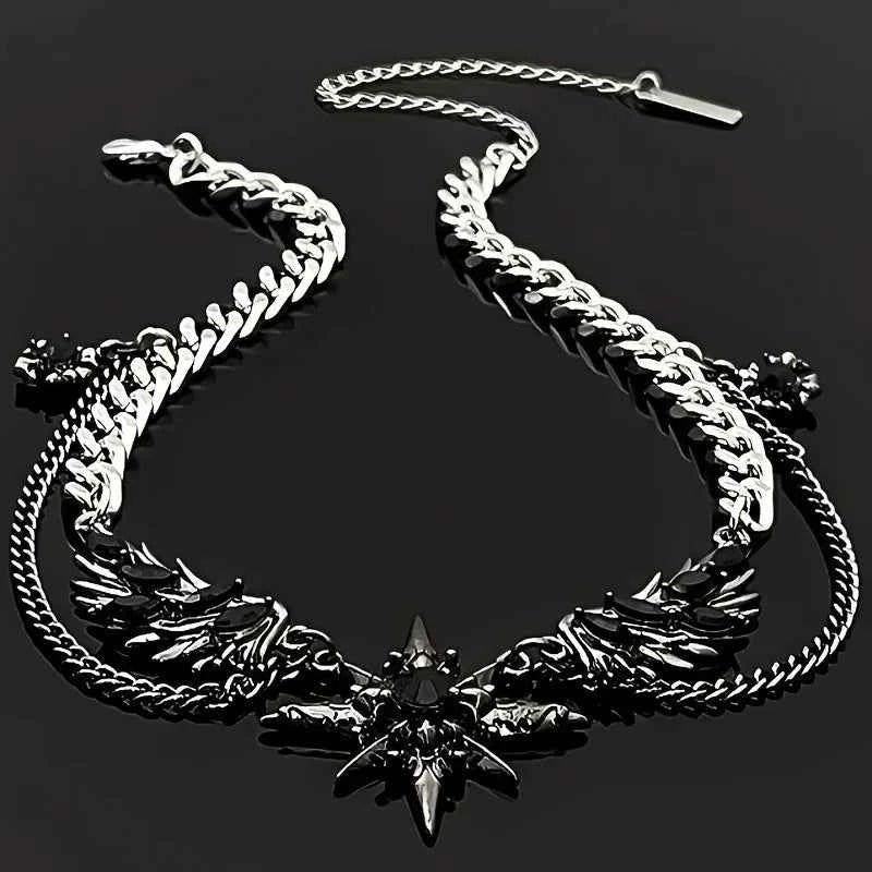 Stainless steel necklace exquisite wing design