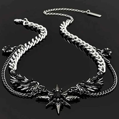 Stainless steel necklace exquisite wing design