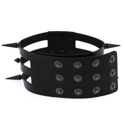 Fashion Women Men Black Rivet Leather Bondage Choker Necklace Punk Circle Spike Goth Collar Harajuku Necklaces Emo Witch Jewelry