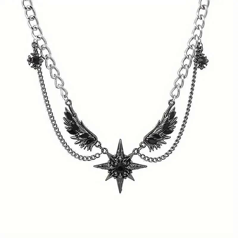 Stainless steel necklace exquisite wing design