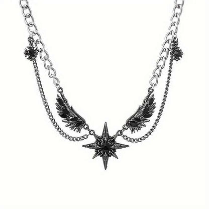Stainless steel necklace exquisite wing design