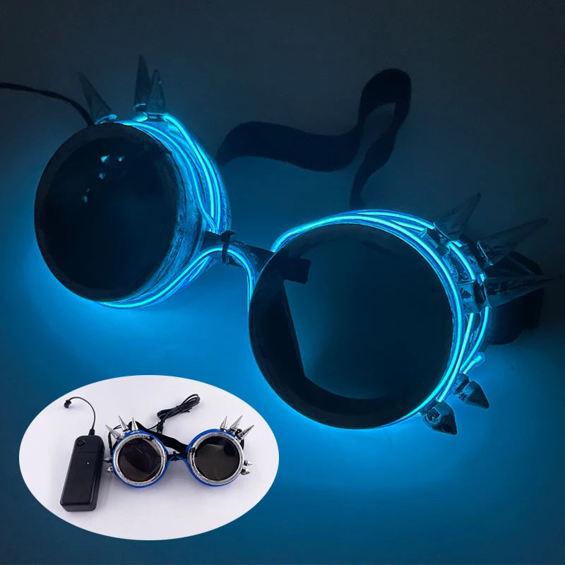 Cyberpunk Futuristic Luminous Rave Goggles LED glowing glasses Accessories
