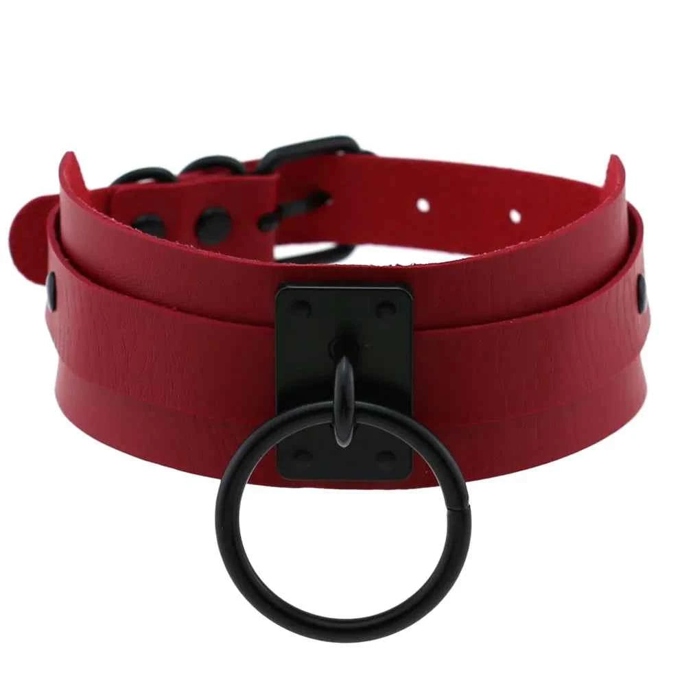 Punk Black O-Round Metal Leather Choker Collar Goth Fashion Necklaces 2025 Women Girls Rock Harajuku Emo Gothic Jewelry