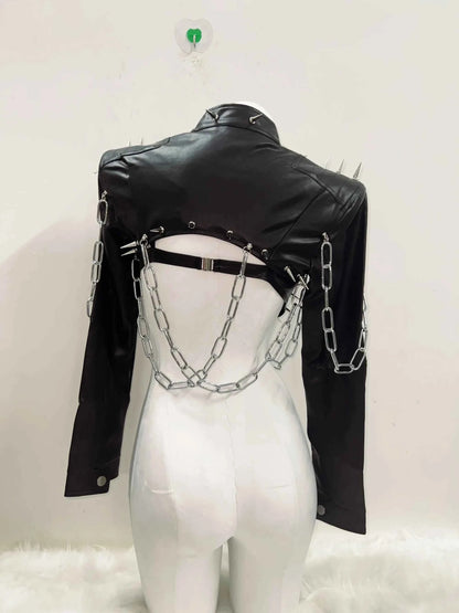 Rivets Jacket  vintage Jacket Punk Jacket y2k   Jacket y2k fashion Gothic Jacket harajuku fashion Cross Jacket Skull  Jacket
