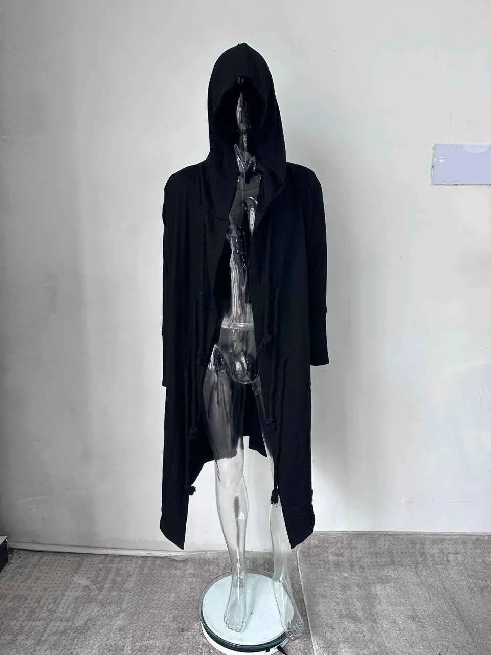 ARENS Men's Tide Spring Autumn Darkwear Warrior Large Size Windbreaker Gothic Style Long Coat Punk Cloak Hooded Wizard